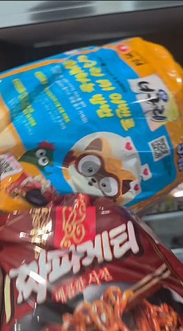 Packets of Chapagetti and Neoguri instant noodles before cooking