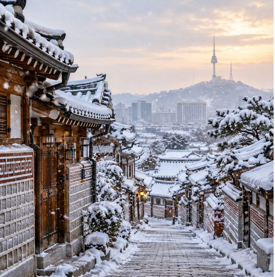 AI-generated editorial travel visual representing the mood of a visit to Sokcho; not a verified photo of the location.
