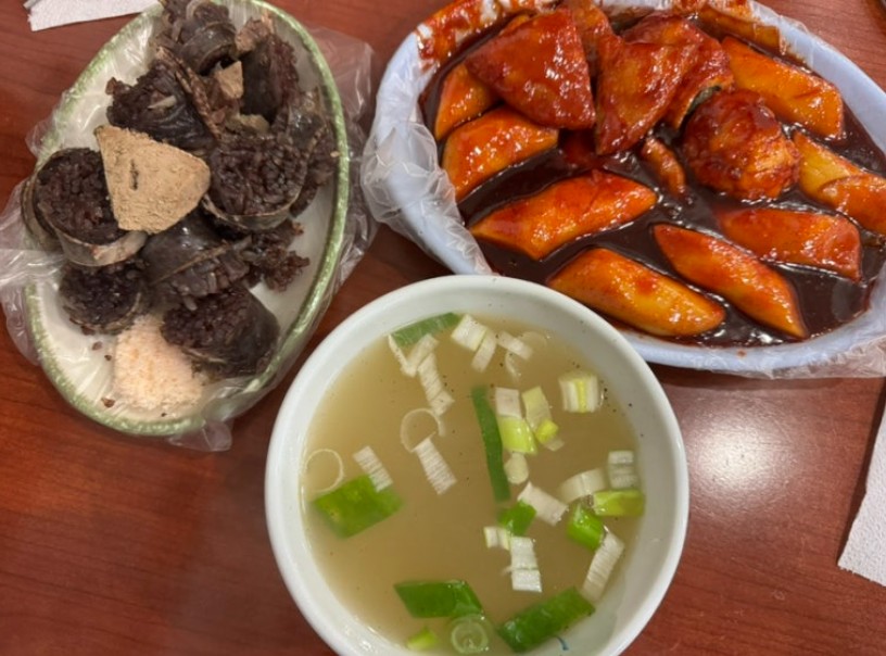 Sundae, Korean blood sausage, served as a classic side to tteokbokki